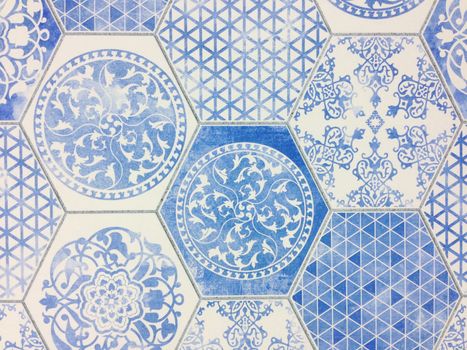 Detail of some typical portuguese tiles, Ceramic tiles patterns