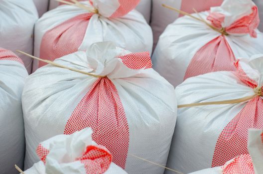 Sacks of rice, fertilizer farmer