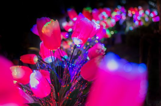 The flowers have a light night