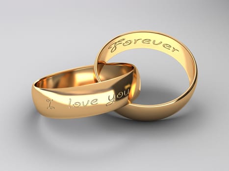 wedding rings are united between itself 