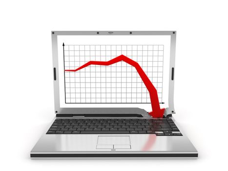 abstract graph showing lowly growth (isolatid, 3d) 