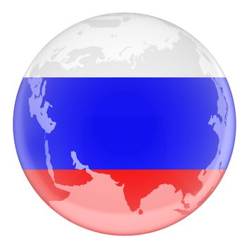 flag Russian on girdle earth (done 3d,isolated) 