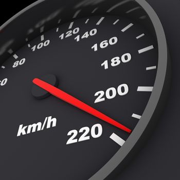 speedometer and arrow on 220 (done in 3d)
