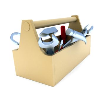 toolbox, white and isolated  background (done in 3d)