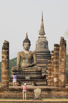 Sukhothai Historical Park In Thailand, Buddha statue, Old Town,