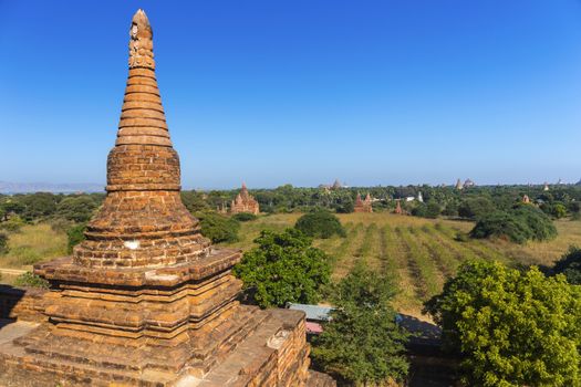 Bagan buddha tower at day , famous place in Myanmar/ Burma