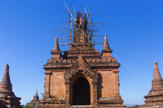 Bagan buddha tower at day , famous place in Myanmar/ Burma