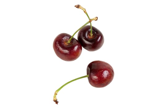 cherries isolated on white background. objects with clipping paths