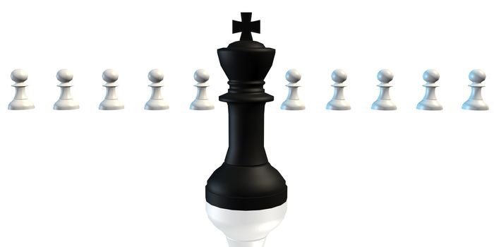 Effective Leader and Management Business Chess Strategy Concept