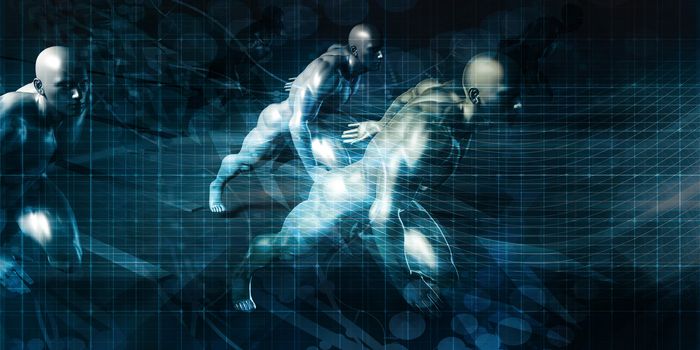 Robotics Manufacturing and Machine Men Automated Running