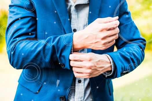 : business successful concept : executive business man wear male formal suit serious thinking professional work leadership of company manager , selective focus.