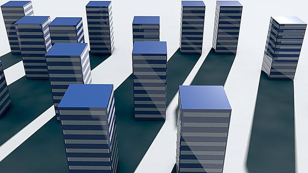 3d rendering futuristic city. Minimalism style. 8K Ultra HD Resolution
