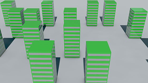 3d rendering futuristic city. Minimalism style. 8K Ultra HD Resolution
