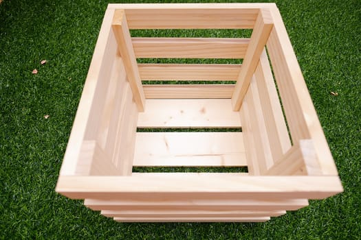 Wooden Box with Green Grass