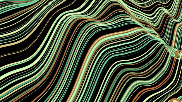 abstract 3d rendering background with colorful wavy lines. 8K Ultra HD Resolution