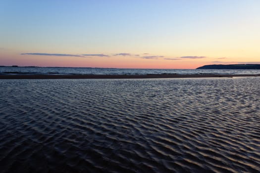 beautiful Scenic sunset over ocean beach. summer vacation