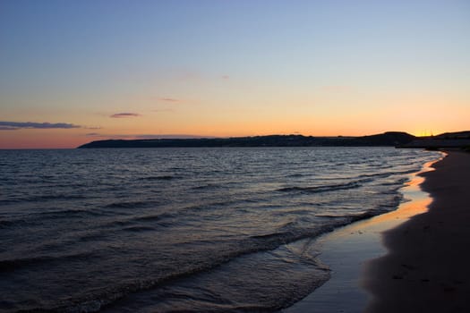 beautiful Scenic sunset over ocean beach. summer vacation