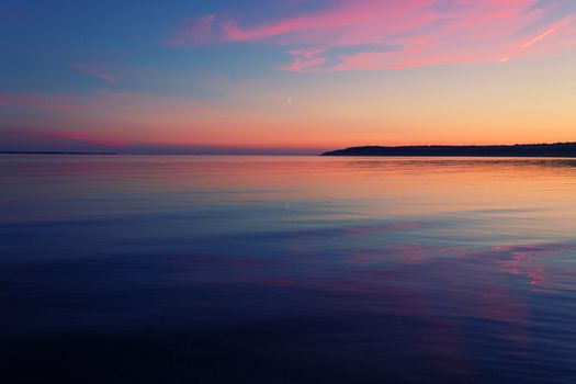 beautiful Scenic sunset over ocean beach. summer vacation