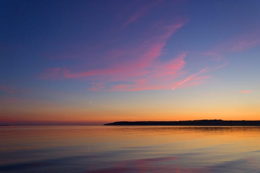 beautiful Scenic sunset over ocean beach. summer vacation