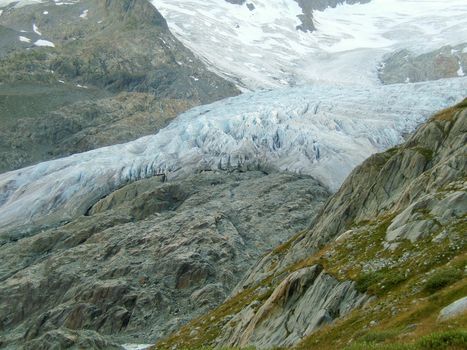 a alpine mountain glacier in the mountain of Switzerland,