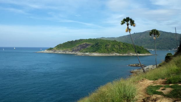 View of Yanui Beach and Koh Kaeo Noi on Phuket island, Andaman Sea in South Thailand.
