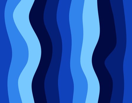 Blue wavy vertical stripes background illustration. 