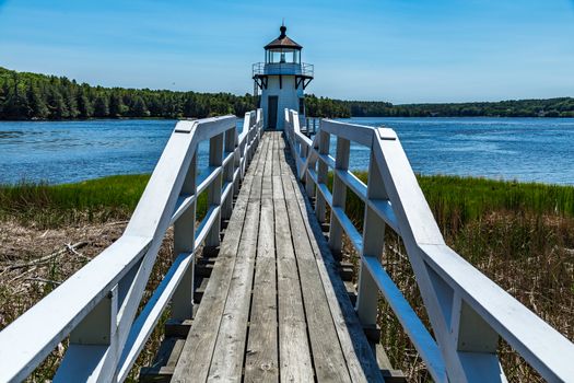 Doubling Point Light is a lighthouse on the Kennebec River in Arrowsic, Maine. It was established in 1898, fifteen years after the founding of the Bath Iron Works, a major shipbuilder, 1.5 miles upriver.