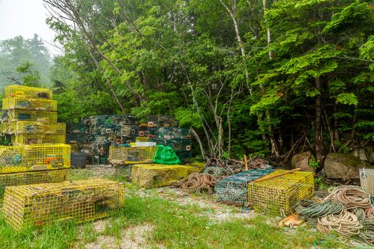 Lobster Traps await their next trip under the sea on the Schoodic Peninsula.