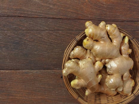 ginger on wooden background