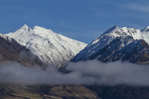 The clouds in the mountains. New Zealand