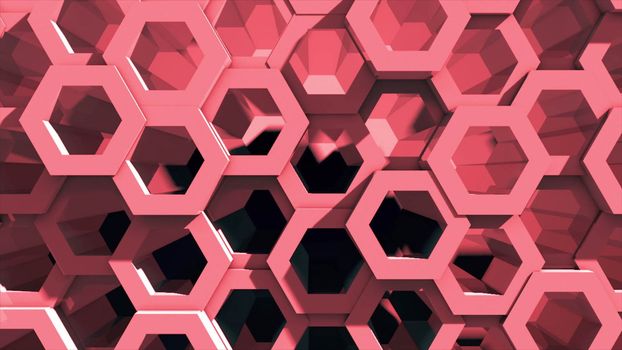 Abstract background with honeycomb. Technology backdrop. 3d rendering