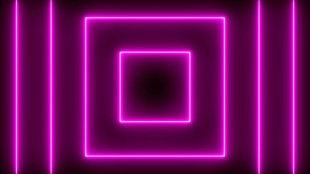 Abstract background with neon squares. 3d rendering