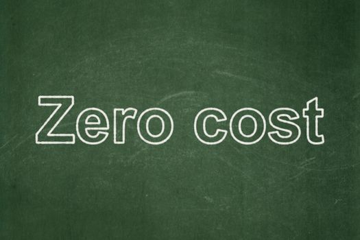 Finance concept: text Zero cost on Green chalkboard background