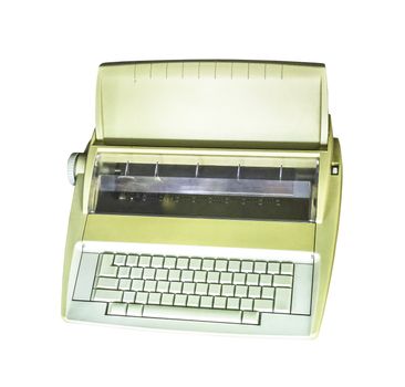 Electric typewriter isolated on white with clipping path