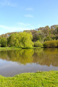 Beautiful landscape of golf course in Saint Saens, France