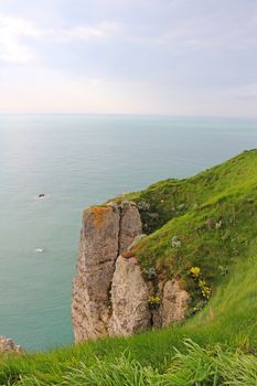 View on sea and cliffs in Etretat, Normandy, France