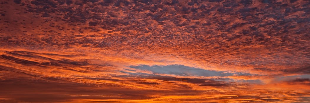 Beautiful red cloudy formation at sunset