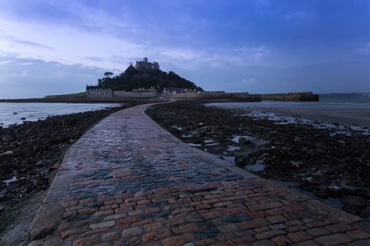 View of St Michael's Mount, Marazion, west Cornwall at sunrise