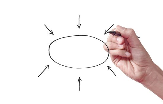 Blank flow chart being sketched 