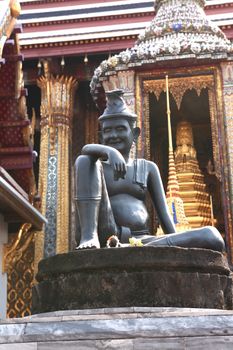 Temple of the Emerald Buddha, Royal Palace in Bangkok, Thailand. Full official name Wat Phra Si Rattana Satsadaram