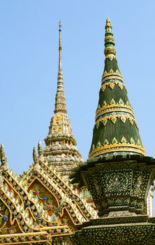 Temple of the Emerald Buddha, Royal Palace in Bangkok, Thailand. Full official name Wat Phra Si Rattana Satsadaram