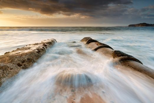 Tidal Flows around an old storm water drain at Basin Beach Mona Vale, Australia