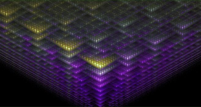 Densely stacked layered of square shapes, similar to silicon chips.