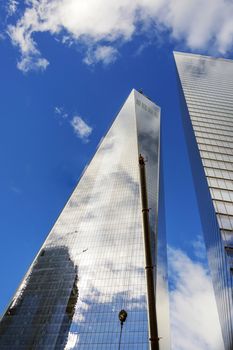 bottom view of the world trade center in manhattan, New york