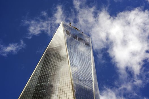 Freedom Tower 1 WTC in Manhattan. One World Trade Center is the tallest building in the Western Hemisphere and the third-tallest building in the world.