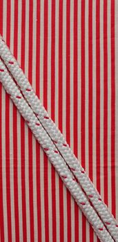 durable rope red striped  flat lay 