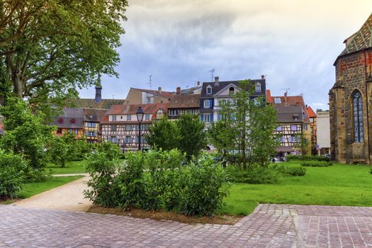 Famous traditional colorful houses in Colmar, Alsace, France