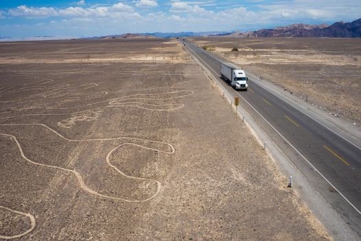 Situated in the south region of Peru, the Nazca desert is popular for its mistirious lines drawn on the ground. The panamericana crosses right through it.