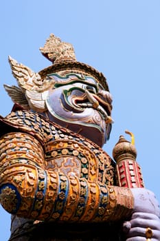 Temple of the Emerald Buddha, Royal Palace in Bangkok, Thailand. Full official name Wat Phra Si Rattana Satsadaram