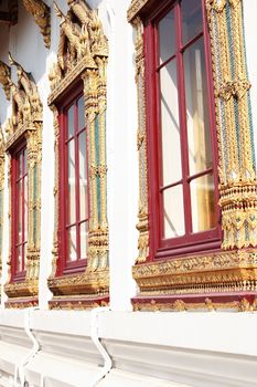 Temple of the Emerald Buddha, Royal Palace in Bangkok, Thailand. Full official name Wat Phra Si Rattana Satsadaram